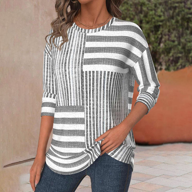 Mira-gestreepte comfort blouse