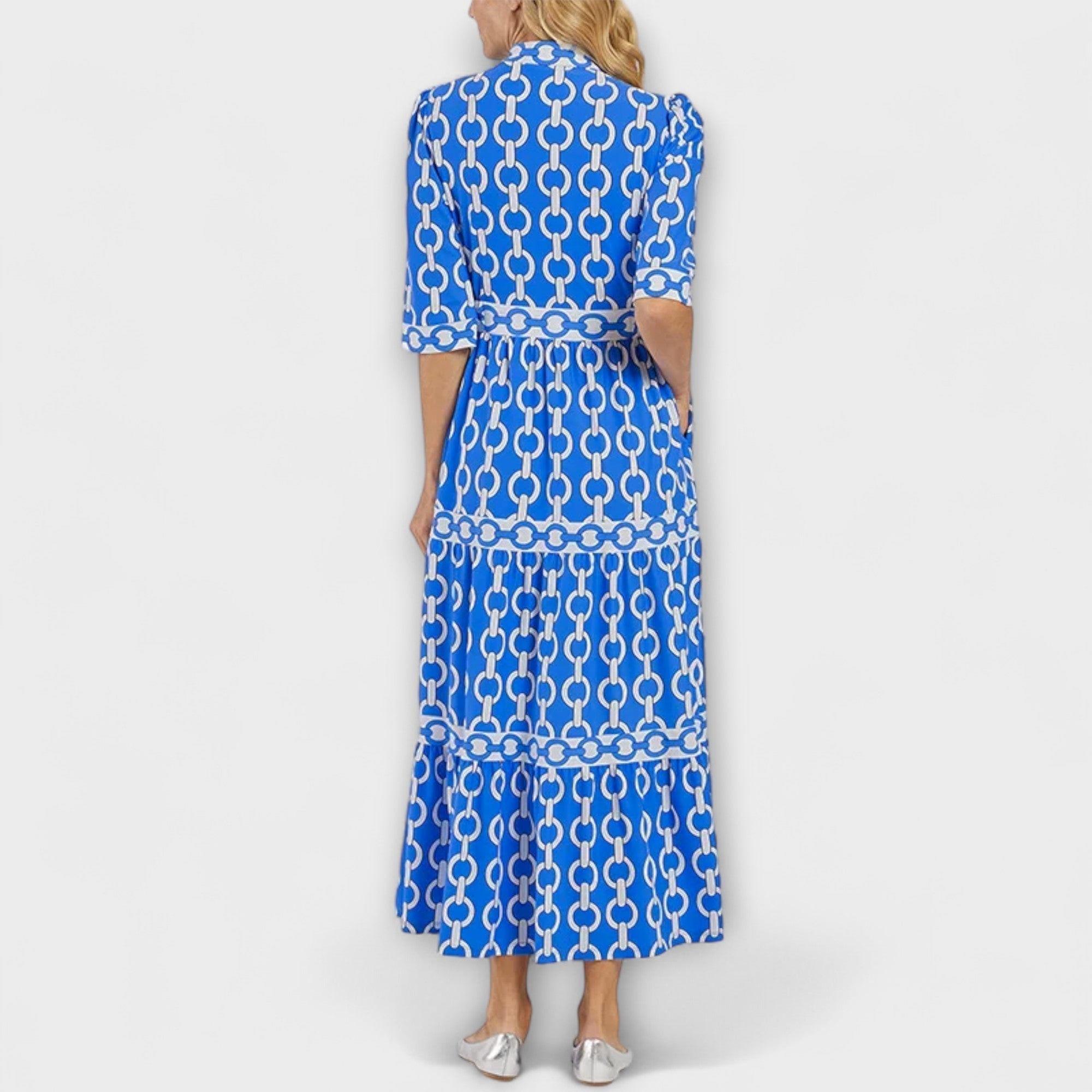 Sophia | Midi jurk met kettingpatroon